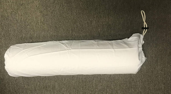 Therapist’s Choice Waterproof Cylinder Pillow Case Cover for Massage Table Bolsters with Drawstring Closure, Size: 6" x 27" Reusable & Machine Washable (Cover Only) (White)