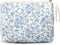 Makeup Bag Large Travel Quilted Cosmetic Organizer, Floral Cotton Coquette Aesthetic Toiletry Bag for Women