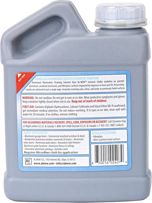 AL-NEW Step 1 Clean, Cleaning Solution for Outdoor Patio Furniture, Garage Doors, 16 Ounce
