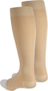 NuVein Medical Compression Stockings, 20-30 mmHg Support for Women & Men, Knee Length, Open Toe, Large, Beige