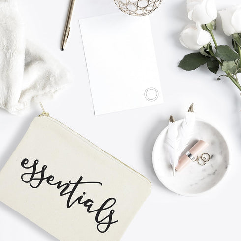 The Cotton & Canvas Co. Essentials Cosmetic Bag and Travel Makeup Pouch