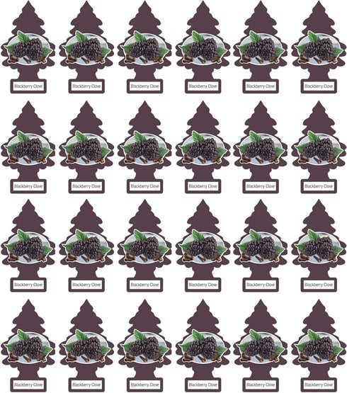 LITTLE TREES Car Air Freshener | Blackberry Clove Hanging Paper Tree for Home or Car | Pack of 24