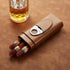 Cigar Case Travel - Cigar Humidor Accessories with Cutter SEEJI Gift for Men (Brown)