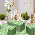 KTHONIOMANTE 200PCS 2 Pack, 4.5x8 Inch Green & White Stripe Guest Napkins, Ply Disposable Paper Striped Dinner Hand