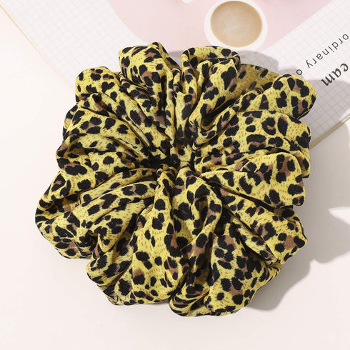 Scrunchies Hair Ties for Women - Big Silk Satin Jumbo Oversized Scrunchy for Thick Hair, Yellow Ligas Para el Cabello