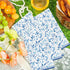 KTHONIOMANTE 200PCS 2 Pack, 4.5x8 Inch Blue & White Guest Paper Napkins, Ply Disposable Paper Blue Leaves Dinner Hand