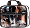 Large Transparent Clear Toiletry Bag - PVC Makeup Case with Handle - See Through Packing Cube - Zippered Plastic Pouch