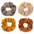 Silk Satin Scrunchies for Women, Big Hair Ties No Crease Ponytail Holders in Beige, Gray, Dark Yellow, Light Yellow