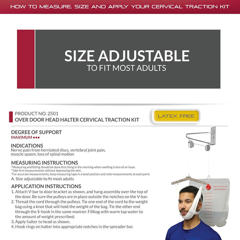 OTC Cervical Traction Kit for Neck Pain Relief, Complete Over Door Setup