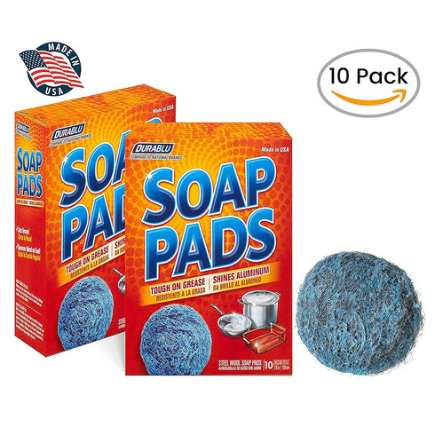 SCRUBIT 20 Pack Steel Wool Soap Pads, Pre-Soaped Metal Scouring Cleaning Pads for Dishes, Pots, and Ovens