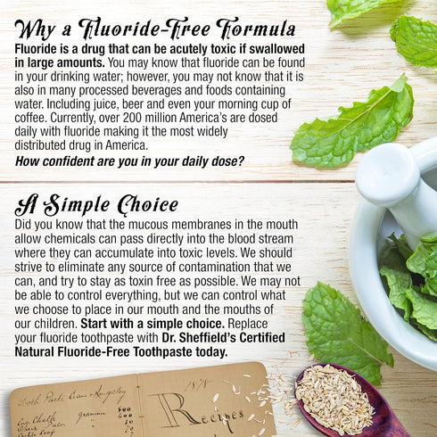 Dr. Sheffield’s Natural Toothpaste (Extra-Whitening) - Fluoride Free, Freshen Breath, Whiten Teeth, Reduce Plaque