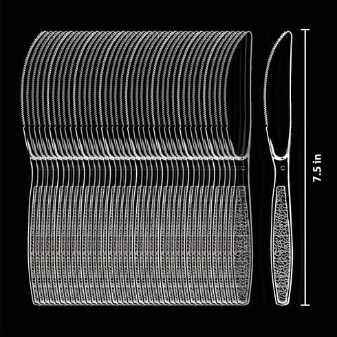 Heavy Weight Disposable Plastic Knives, Food Grade Heavy Duty Plastic Silverware, Clear Cutlery Flatware (200 Knives) by Ambiance