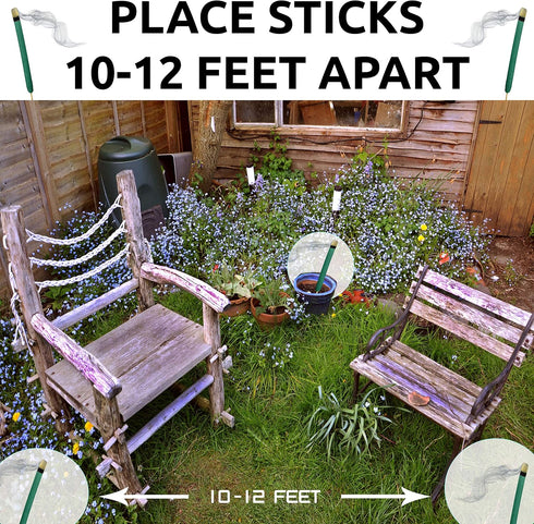 Mosquito Repellent Sticks, EXTRA-THICK, Outdoor Use, Each Stick Burns for Hours, Three Pack Contains 15