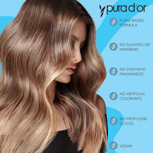 PURA D'OR Moisture Protect Cleansing Conditioner - 16 Oz - Low Lather, Detangles & Restores Hair with Argan Oil,