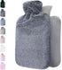 Hot Water Bottle with Soft Cover - 1.8L Large Hot Water Bag for Pain Relief, Dark Grey.