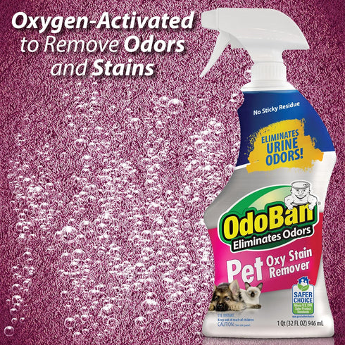 OdoBan Pet Solutions Neutral pH Floor Cleaner Concentrate, 1 Gallon & Oxy Stain Remover 32 Ounce Spray