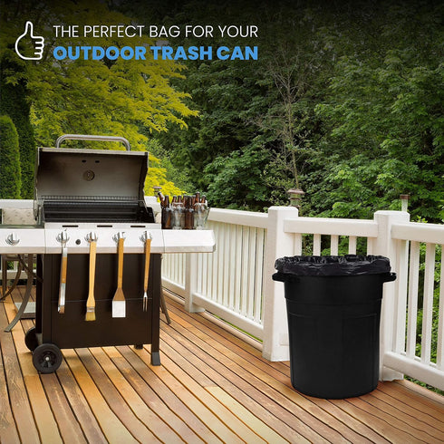 Heavy Duty 55 Gallon Trash Bags, 50 Count, Large Black Garbage Bags for Contractors, 35 x 55", Made in USA