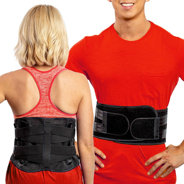 Back Brace for Men Women, Compression Lower Back Support Belts for Pain Relief, Breathable Lumbar Belts with Pocket