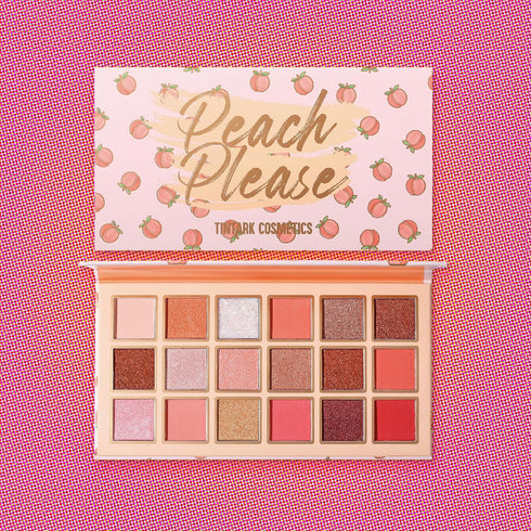 Peach Please 18 Colour Eyeshadow Palette for Beauty, Matte Metallic Sparkle Shimmer Eye Makeup for Girls & Highlighter