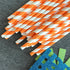 Stripe Paper Straws, Orange White, 7.75 Inches, Pack of 100, Outside the Box Papers