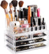 Masirs Clear Cosmetic Storage Organizer, Elegant Makeup & Jewelry Sorter for Vanity, Bathroom Counter, Transparent