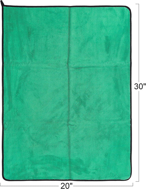 PacRight 20 30 800gsm Premium Microfiber Drying Towel, Green | Large x Plush Cleaning Cloth for Car Washing, Detailing