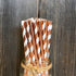 Rose Gold Solid and Stripe Foil Paper Straws, 7.75 Inches, 50 Pack by Outside the Box Papers