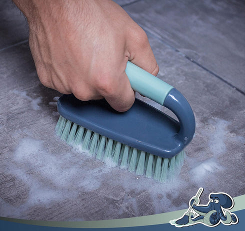 Scrub Brush - Shower Cleaning Brush with Comfort Grip & Stiff Bristles for Bathroom, Kitchen, and Household Use