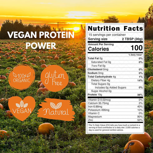 Organic Pumpkin Seed Protein Powder, 1 lb, Plant Based, Vegan, Unflavored, Gluten and Soy Free, Paleo, Keto