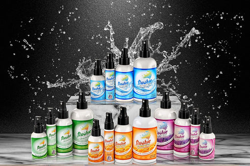 Flushie Pre-Toilet Spray for Poop, Travel Size Toiletries, 4oz Bathroom Deodorizer, 3 Pack (Linen)