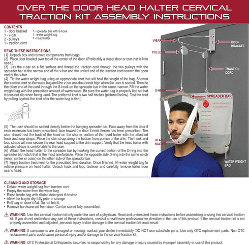 OTC Cervical Traction Kit for Neck Pain Relief, Complete Over Door Setup