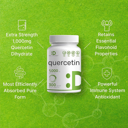 DEAL SUPPLEMENT Quercetin 1,000mg Per Serving, 300 Capsules – Healthy Immune Support, Non-GMO, Soy Free, No Gluten