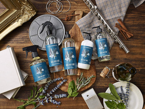 Caldrea Linen and Room Spray Air Freshener, 16 oz, Basil Blue Sage Scent, Made with Essential Oils