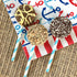 Outside the Box Papers Light Blue and Silver Stripe and Chevron Paper Straws, 7.75 Inches, 100 Pack