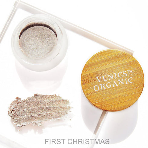 ORGANIC Diamond Glow Melted Organic Highlighter | 100% Natural, Vegan and Cruelty-Free | First Christmas | Organic Highlighter Makeup | Cream Highlighter (First Christmas (Sparkling rose gold))