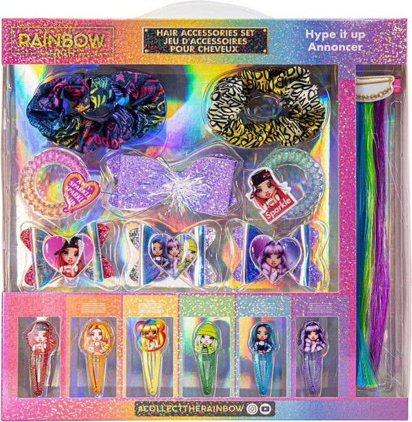 Rainbow High Townley Girl Hair Accessories Set - Gift for Kids Teens Girls (15 Pcs) Including Hair Bow, Extensions,