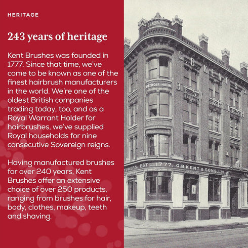 Kent 6T 6.9 Inch Double Tooth Hair Dressing Comb for Hair, Beard, and Mustache, Coarse and Fine Hair Styling, Made in