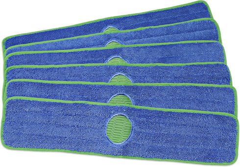 Twist Yarn Mop Pad with Spot Cleaning Scrubber, 18 Inches, 6 Pack