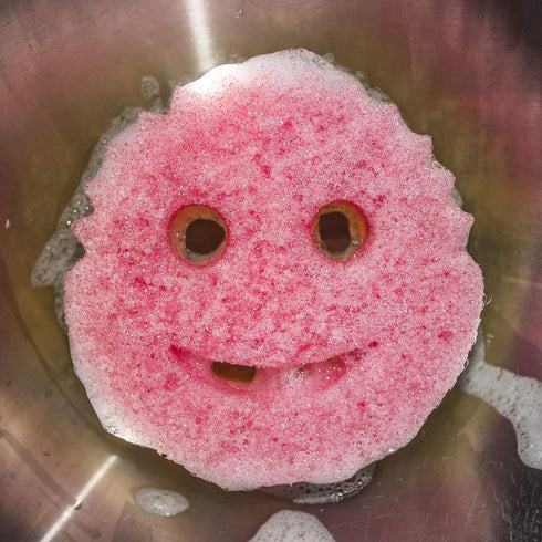 Mommy 3 Pack Scrub Daddy Scrub Dual Sided Cleaning Sponge - Firm Scrubber and Gentle Sponge - Pink
