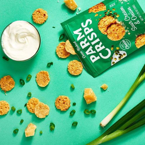 ParmCrisps Sour Cream & Onion Cheese Parm Crisps, Healthy Keto Snacks, 1.75 Oz (Pack of 12)