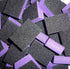 PrettyClaw 40pc Mini Disposable Nail Buffer Blocks, 80/80 Black Grit, Purple Buffing Sanding Nail File