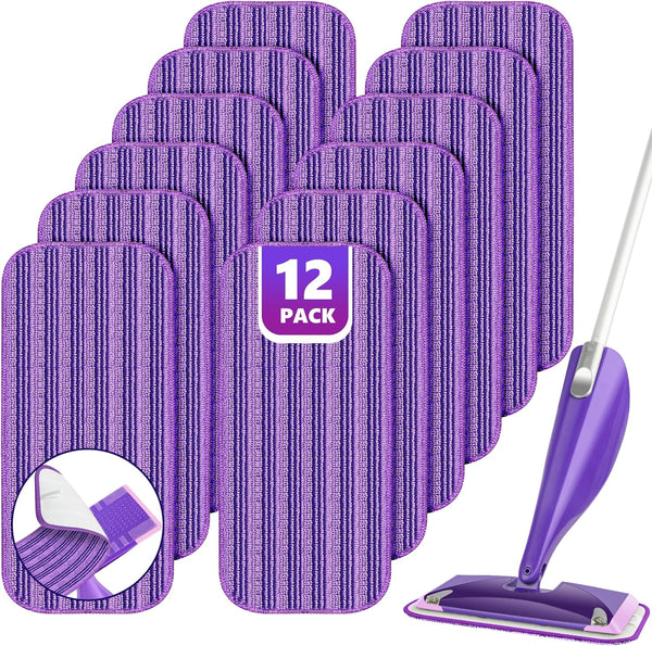 Reusable Mop Pads Compatible with Swiffer Wet Jet, Microfiber Replacement Pads for Hardwood Floor Cleaning