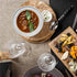 Silver Rimmed White Bowls, 5 Ounce, 50 Count, Hard Plastic, Disposable or Reusable Dessert, Salad, Cereal, Pasta Bowls