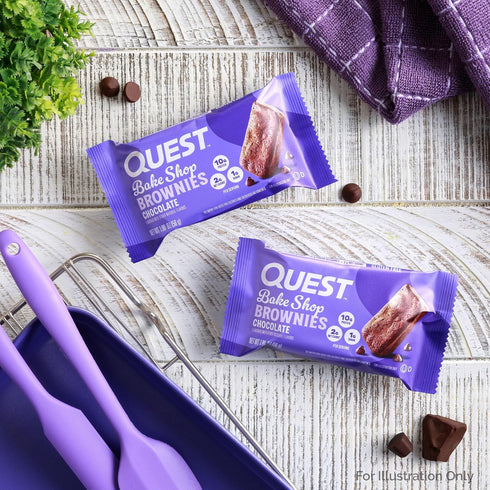 Quest Bake Shop Chocolate Brownies - 10g Protein, 2g Net Carbs, 1g Sugar - 10 Count