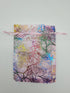 100pcs Sheer Organza Favor Bags, Rattan Print Gift Bags, Drawstring Pouches for Wedding Baby Shower (3x4 inch, coral