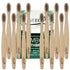 12 Count Bamboo Toothbrush, Soft Bristles for Sensitive Gums, Charcoal, Vegan, Natural Wood, BPA Free