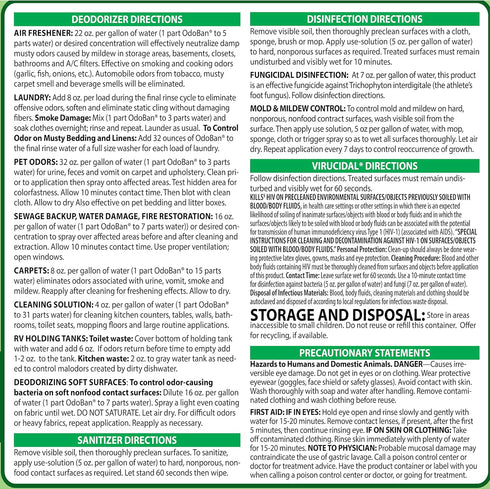 OdoBan Disinfectant Concentrate and Odor Eliminator, 2 Gallons, Original Eucalyptus Scent
