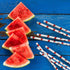 Watermelon Paper Straws Pack of 100, Biodegradable Disposable Party Decorations, 7.75 Inches