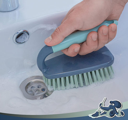 Scrub Brush - Shower Cleaning Brush with Comfort Grip & Stiff Bristles for Bathroom, Kitchen, and Household Use