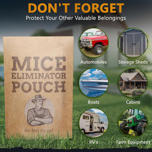 10 Pack All-Natural Mice Repellent Pouches, Harmless Peppermint Essential Oil Mouse Deterrent, Keep Mice Out